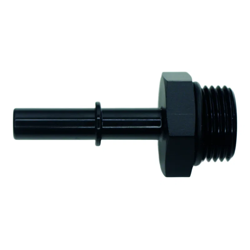 DeatschWerks 6-02-0123-B, 8AN ORB Male to 5/16in Male EFI Quick Connect Adapter - Anodized Matte Black
