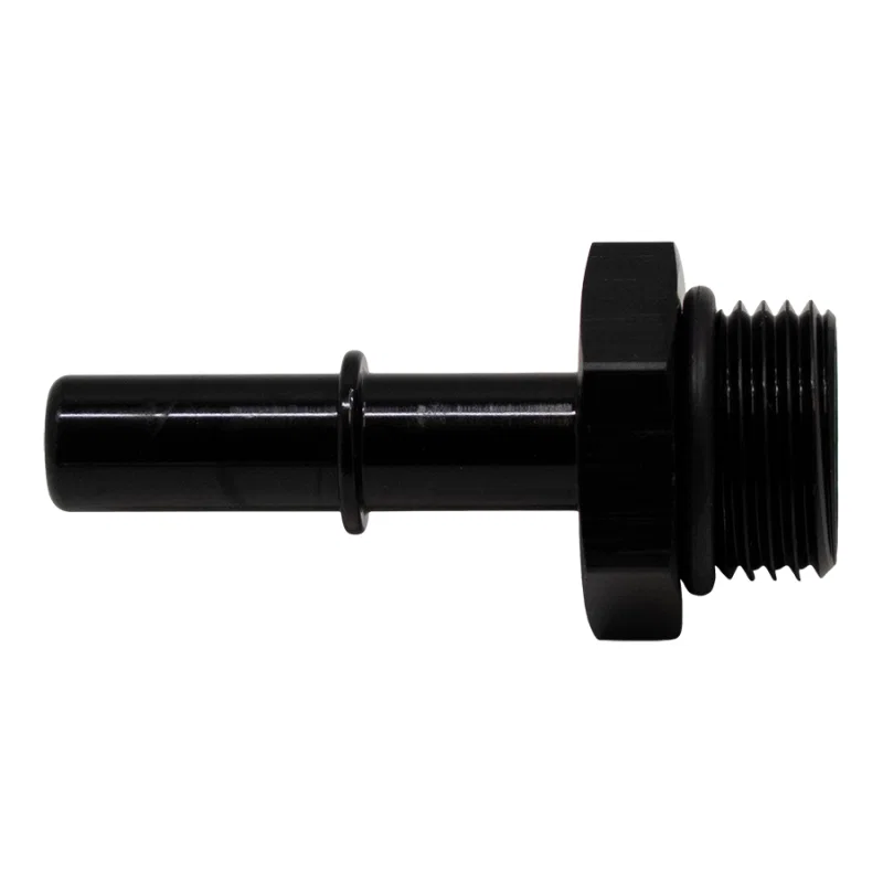 DeatschWerks 6-02-0115-B, 8AN ORB Male to 3/8in Male EFI Quick Connect Adapter - Anodized Matte Black