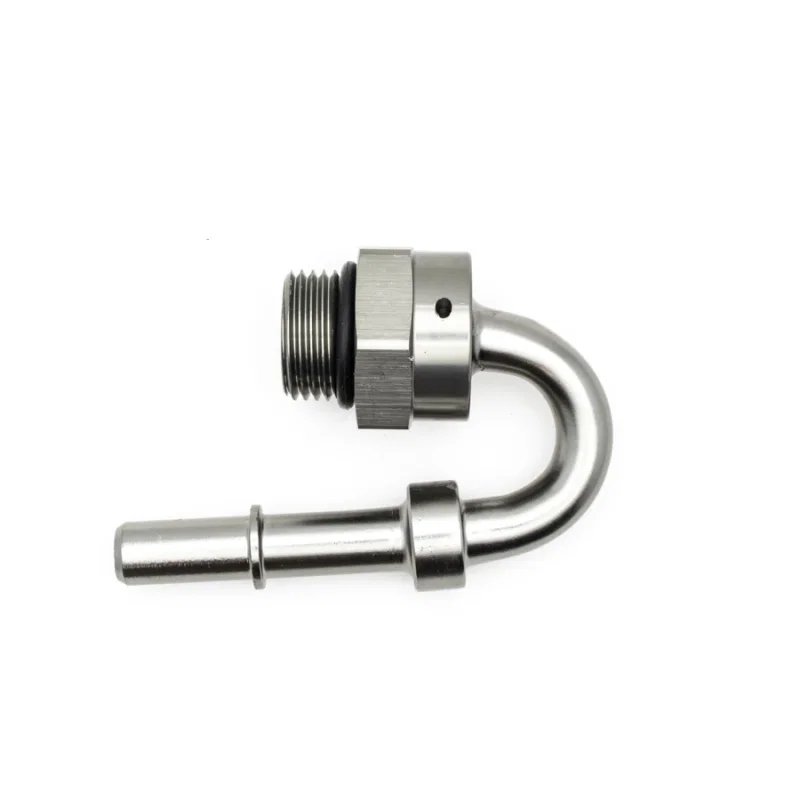 DeatschWerks 6-02-0116, 8AN ORB Male to 3/8IN Male EFI Quick Connect Adapter 180 Deg