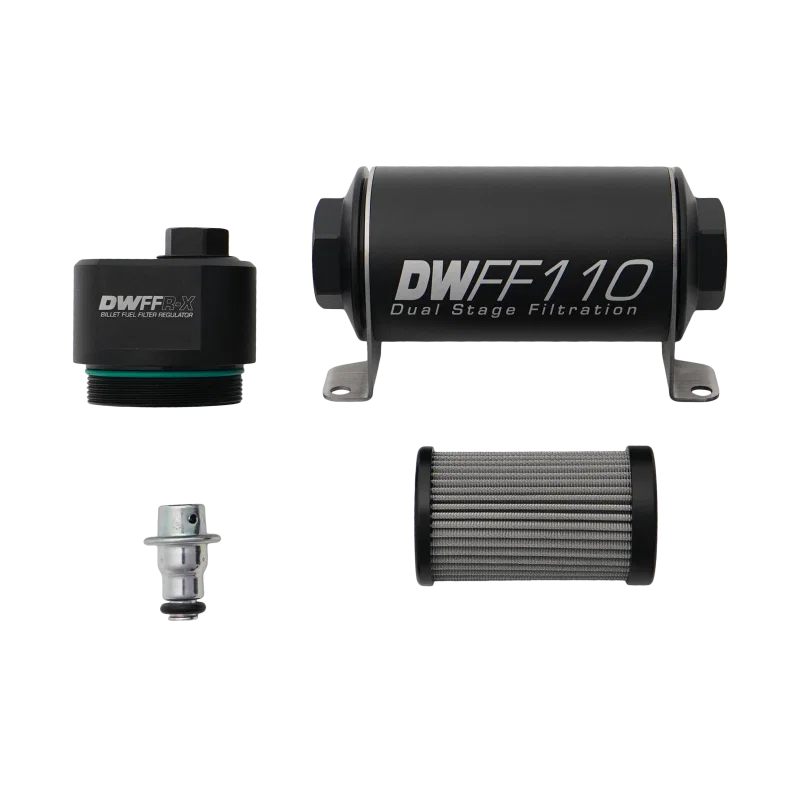 DeatschWerks 8-FFR-110-010K, DWFFR-X 110mm Billet Fuel Filter Regulator - 10 Micron
