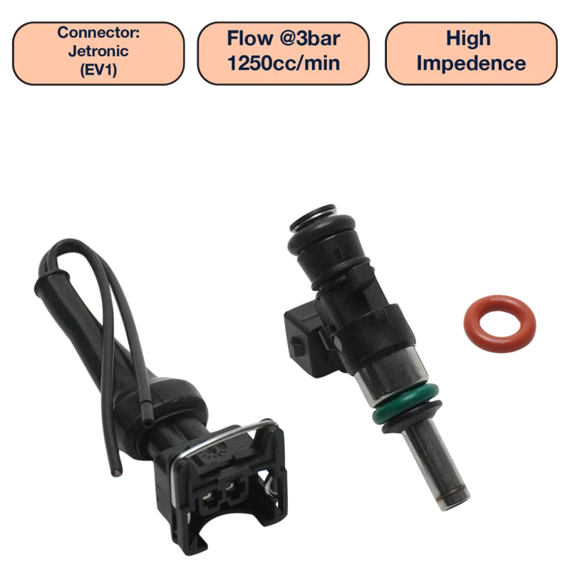 DeatschWerks DW1250-34-14-14-1, Universal 1250cc Single Fuel Injector / 34mm Length / 14mm O-Ring Seals