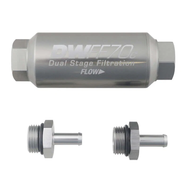 DeatschWerks 8-03-70C-010K-516, 5/16in 10 Micron 70mm Compact In-Line Fuel Filter Kit