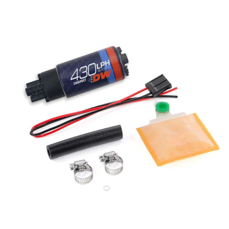 DeatschWerks 9-437-1000, Universal DW430C 430lph Compact Fuel Pump with Install Kit