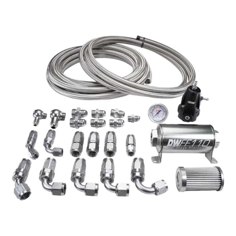 DeatschWerks 6-624, X2 Series Pump Module -8AN Feed w/ -6AN return CPE Plumbing Kit for 92-00 Honda Civic