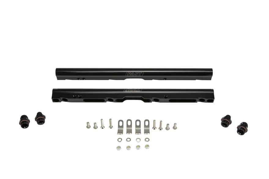 FAST 146035B-KIT, Black Billet Fuel Rail Kit for LSX 92mm and GM LS1/LS6 Intake Manifolds
