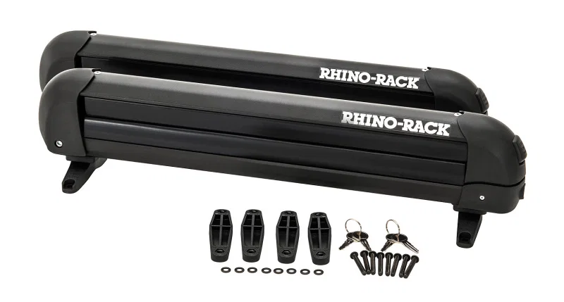 Rhino-Rack 574, Universal Ski/Snowboard Carrier - Fits 4 Pairs of Skis or 2 Snowboards - Black