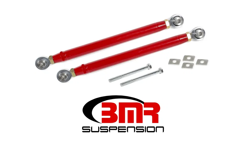 BMR Suspension TR007R, 16-17 6th Gen Camaro Rear Double Adj. Rod Ends Toe Rods - Red