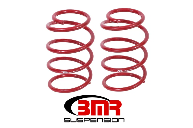 BMR Suspension SP011R, 05-14 S197 Mustang GT Front Performance Version Lowering Springs - Red