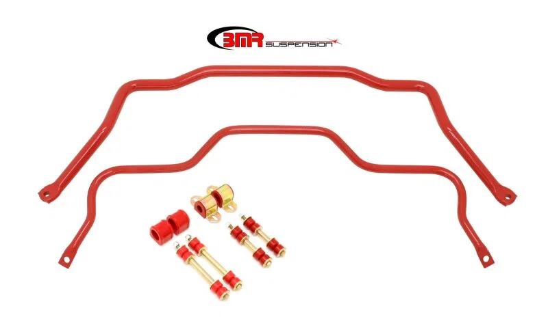BMR Suspension SB027R, 82-82 3rd Gen F-Body Front & Rear Sway Bar Kit w/ Bushings - Red
