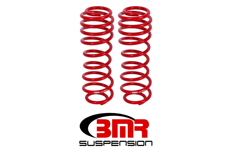 BMR Suspension SP012R, 05-14 S197 Mustang GT/GT500 Rear Performance/Drag Lowering Springs - Red