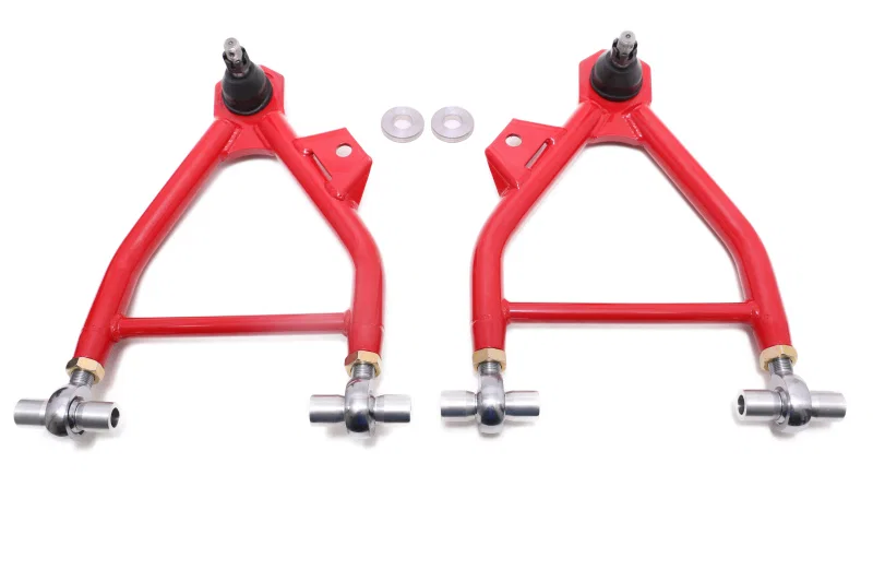 BMR Suspension AA042R, 94-04 Mustang Lower A-Arms (Coilover Only) w/ Adj. Rod End and STD. Ball Joint - Red