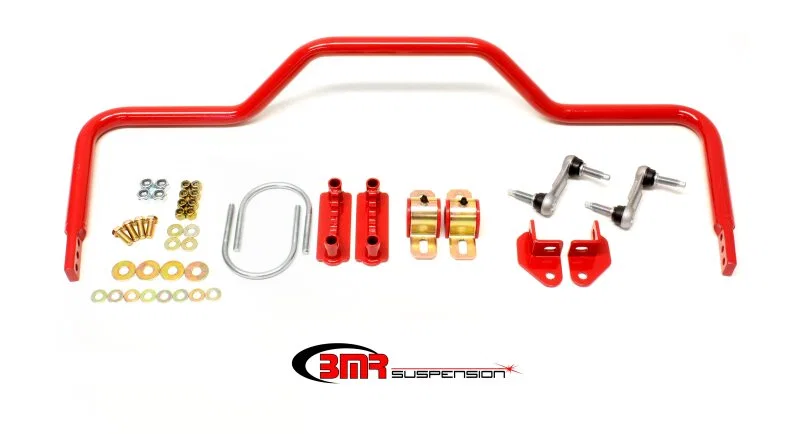 BMR Suspension SB035R, 64-72 A-Body Rear Pro-Touring Style Hollow 1.125in Sway Bar Kit - Red