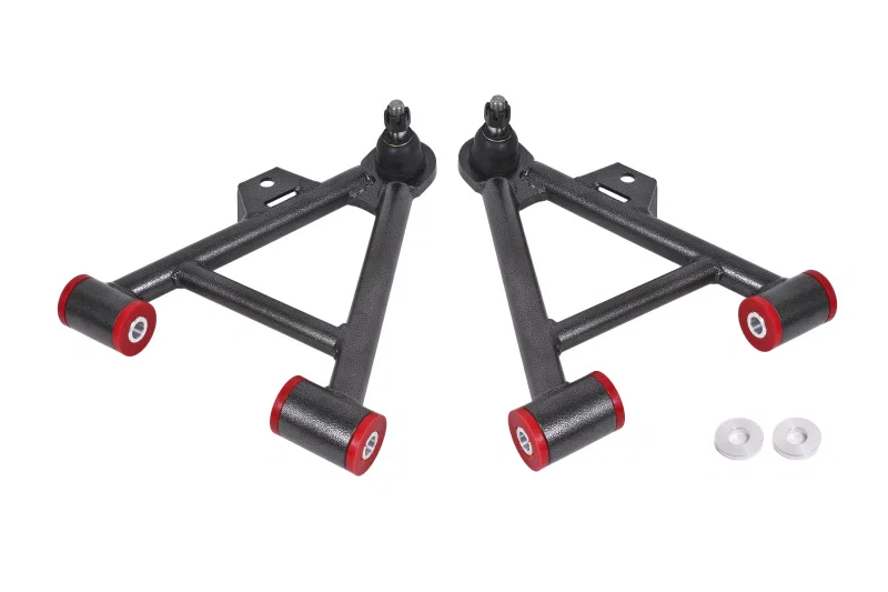 BMR Suspension AA035H, 79-93 Mustang Lower Non-Adj. A-Arms (Coilover Only) w/ STD. Ball Joint (Poly) - Black Hammertone