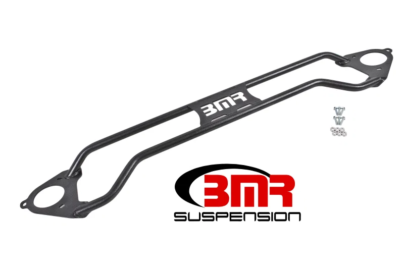 BMR Suspension STB019H, 16-17 6th Gen Camaro Front Twin Tube Design Strut Tower Brace - Black Hammertone