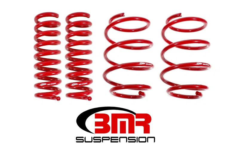 BMR Suspension SP041R, 16-17 6th Gen Camaro V8 Performance Version Lowering Springs (Set Of 4) - Red