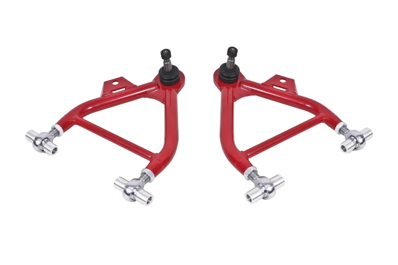 BMR Suspension AA039R, 79-93 Fox Mustang Lower A-Arms (Coilover Only) w/ Adj. Rod End and Tall Ball Joint - Red