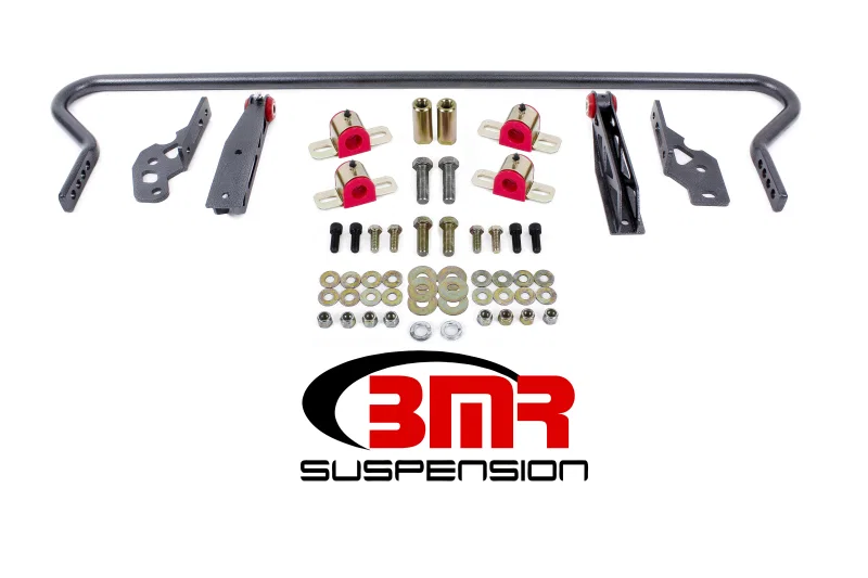 BMR Suspension SB042H, 11-14 S197 Mustang Rear Hollow 25mm Adj. Sway Bar Kit w/ Bushings - Black Hammertone