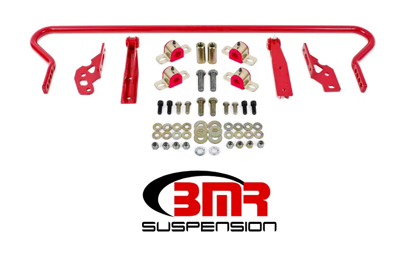BMR Suspension SB042R, 11-14 S197 Mustang Rear Hollow 25mm Adj. Sway Bar Kit w/ Bushings - Red