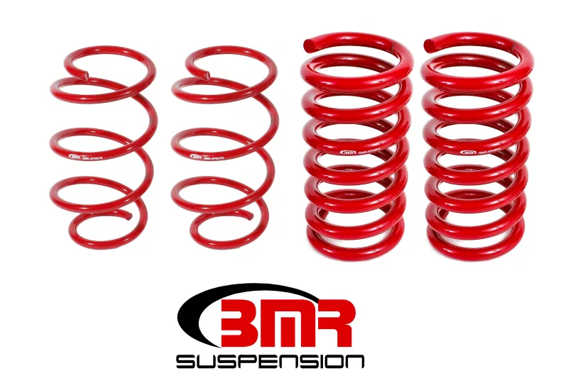 BMR Suspension SP086R, 15-17 S550 Mustang Drag Version Lowering Springs (Set Of 4) - Red
