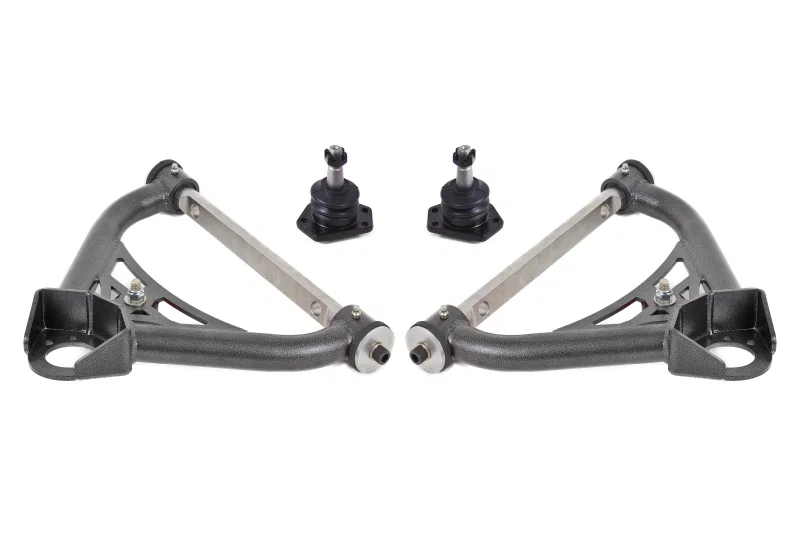 BMR Suspension AAU321H, 70-81 Chevrolet Camaro A-Arms Upper Non-Adjustable Delrin Std Ball Joint - Black Hammertone