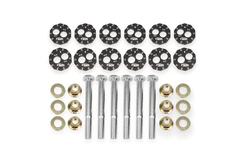 BMR Suspension WAK552, 97-04 Chevrolet Corvette C5 Front & Rear Lower Control Arms Camber Bolt Kit - Black Anodized