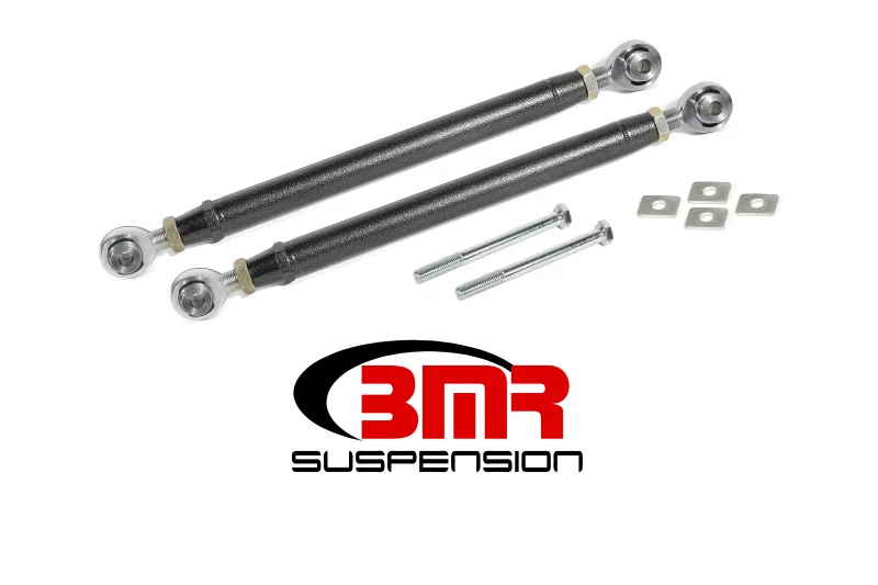 BMR Suspension TR007H, 16-17 6th Gen Camaro Rear Double Adj. Rod Ends Toe Rods - Black Hammertone