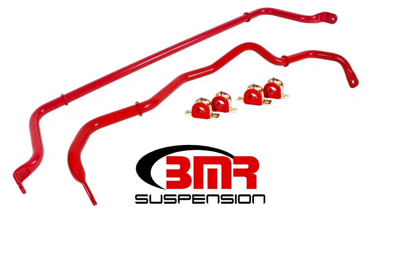 BMR Suspension SB049R, 16-17 6th Gen Camaro Front & Rear Sway Bar Kit w/ Bushings - Red