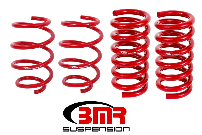 BMR Suspension SP083R, 15-17 S550 Mustang Handling Version Lowering Springs (Set Of 4) - Red