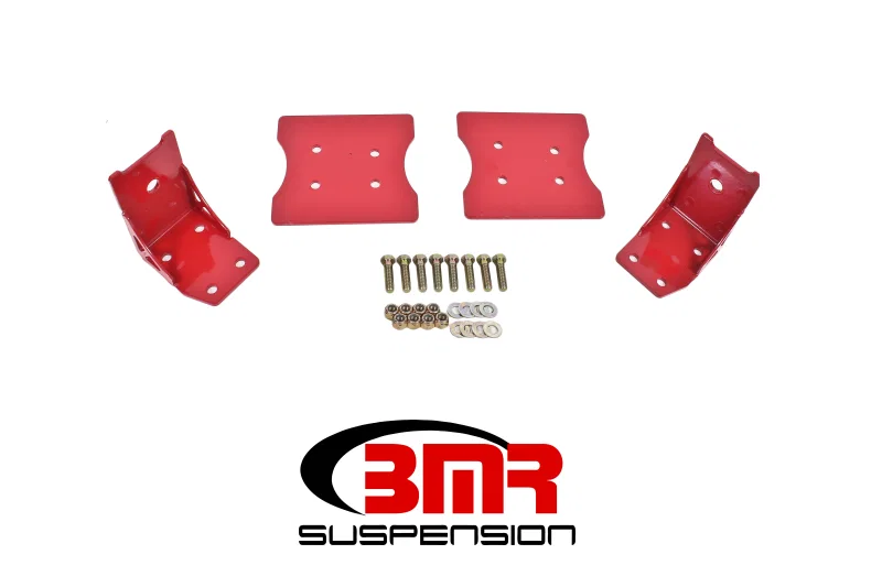BMR Suspension TBR003R, 79-04 Fox Mustang Lower Torque Box Reinforcement Plates - Red