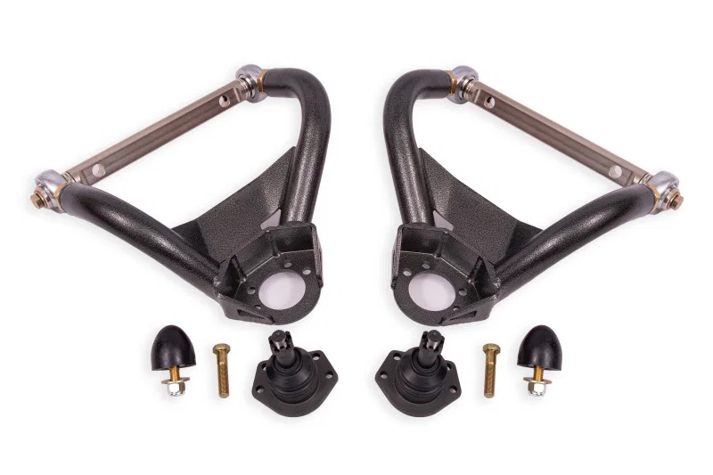 BMR Suspension AAU403H, 64-72 GM A-Body Adjustable Upper A-Arms Standard Ball Joint - Black Hammertone
