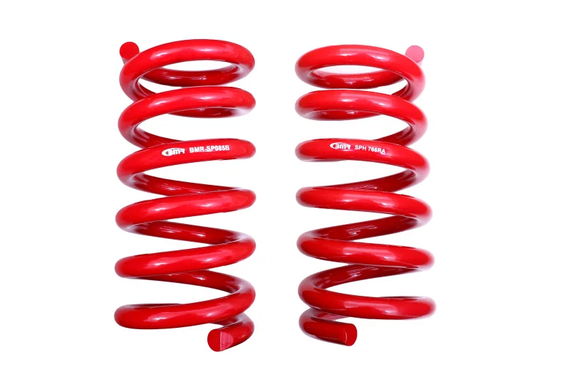 BMR Suspension SPH767R, 18-20 S550 Mustang GT MagneRide/15-20 GT350 Lowering Spring Set of Rear only - Red