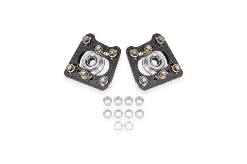 BMR Suspension WAK740H, 94-04 Ford Mustang Steel Caster Camber Plates - Black Hammertone