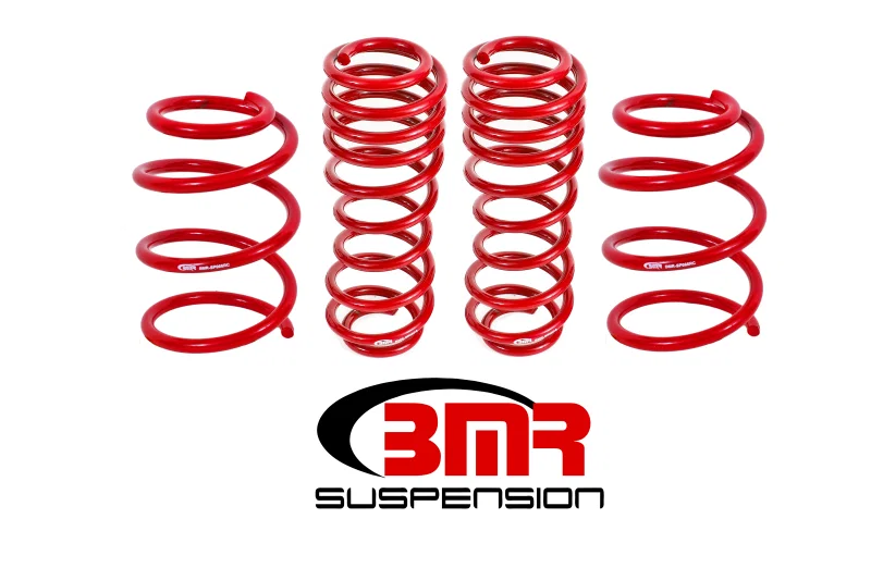 BMR Suspension SP065R, 05-14 S197 Mustang GT Handling Version Lowering Springs (Set Of 4) - Red
