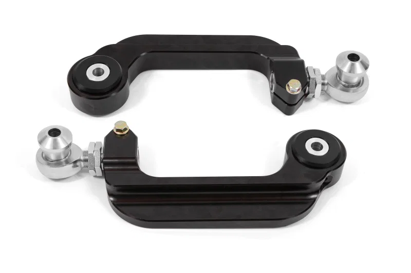 BMR Suspension UCA763, 15-21 S550 Mustang Billet Aluminum Camber Links Adjustable (Delrin/Rod ends) - Black Anodized