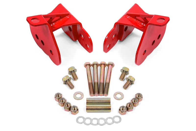 BMR Suspension CAB400R, 64-72 Chevy Chevelle Rear Control Arm Relocation Brackets - Red