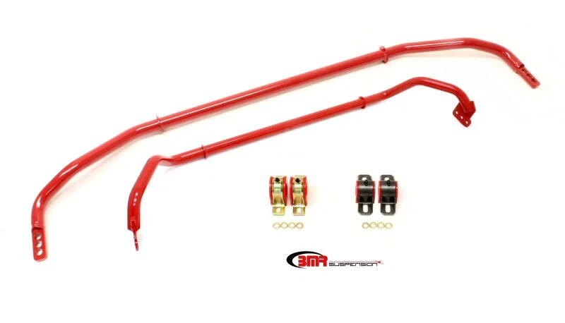 BMR Suspension SB037R, 2012 5th Gen Camaro Front & Rear Sway Bar Kit w/ Bushings - Red