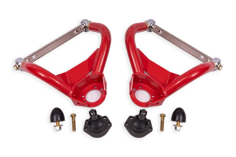 BMR Suspension AAU403R, 64-72 GM A-Body Adjustable Upper A-Arms Standard Ball Joint - Red