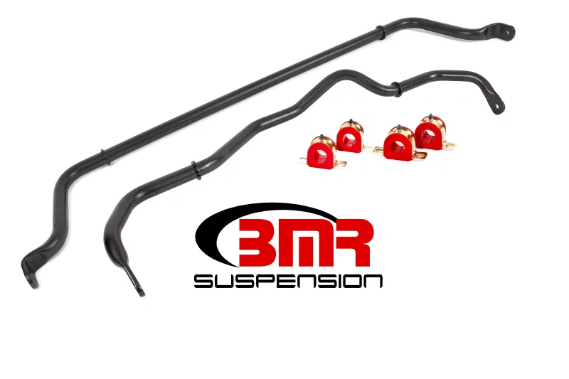 BMR Suspension SB049H, 16-20 6th Gen Camaro Front & Rear Sway Bar Kit w/ Bushings - Black Hammertone