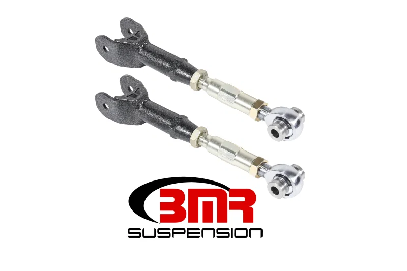 BMR Suspension UTCA060H, 16-17 6th Gen Camaro Upper Trailing Arms w/ On-Car Adj. Rod Ends - Black Hammertone