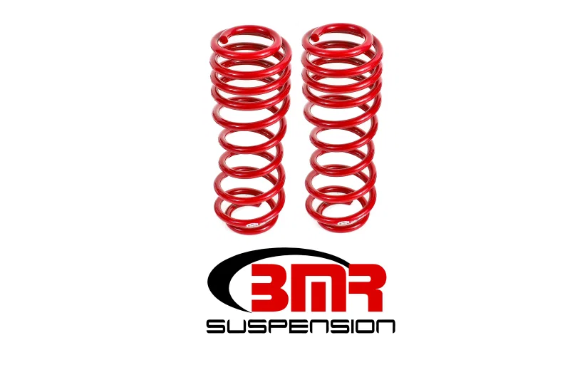BMR Suspension SP067R, 05-14 S197 Mustang GT/GT500 Rear Handling Version Lowering Springs - Red