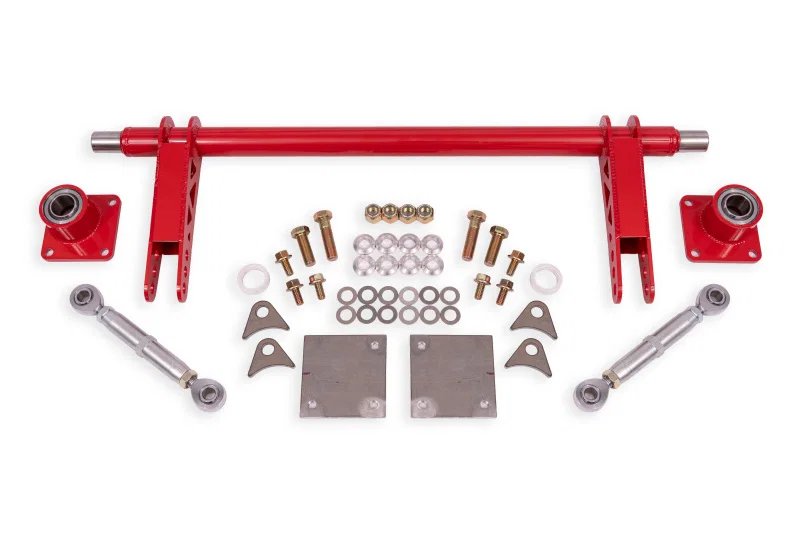 BMR Suspension ARB732R, 79-04 Ford Mustang 1.375in Rear Weld-on Anti-roll Bar Kit Hollow - Red