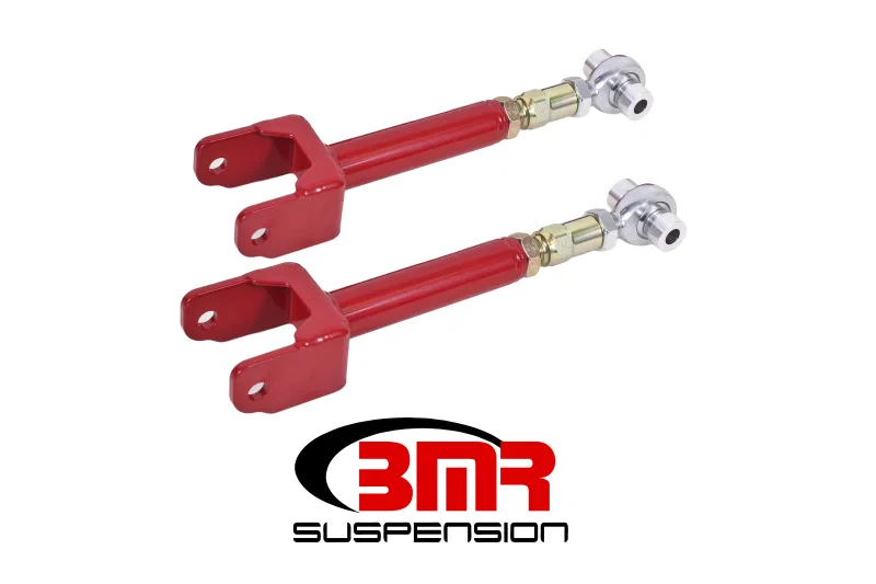 BMR Suspension UTCA044R, 64-67 A-Body Upper Control Arms On-Car Adj. Rod Ends - Red