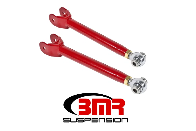 BMR Suspension TCA060R, 16-17 6th Gen Camaro Lower Trailing Arms w/ Single Adj. Rod Ends - Red