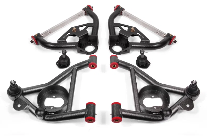 BMR Suspension AA030H, 78-87 G-Body Upper And Lower A-Arm Kit - Black Hammertone