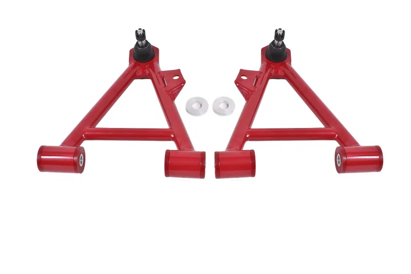 BMR Suspension AA041R, 94-04 Mustang Lower Non-Adj. A-Arms (Coilover Only) w/ STD. Ball Joint (Poly) - Red