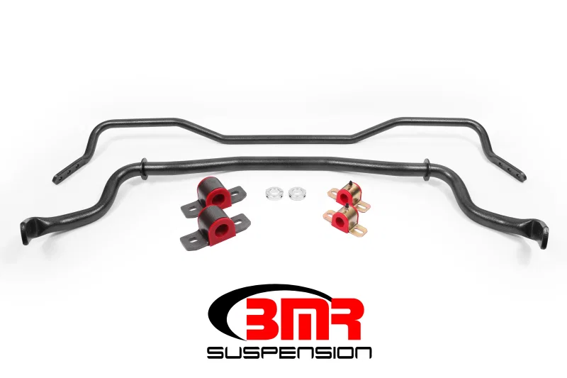 BMR Suspension SB043H, 15-17 S550 Mustang Front & Rear Sway Bar Kit w/ Bushings - Black Hammertone