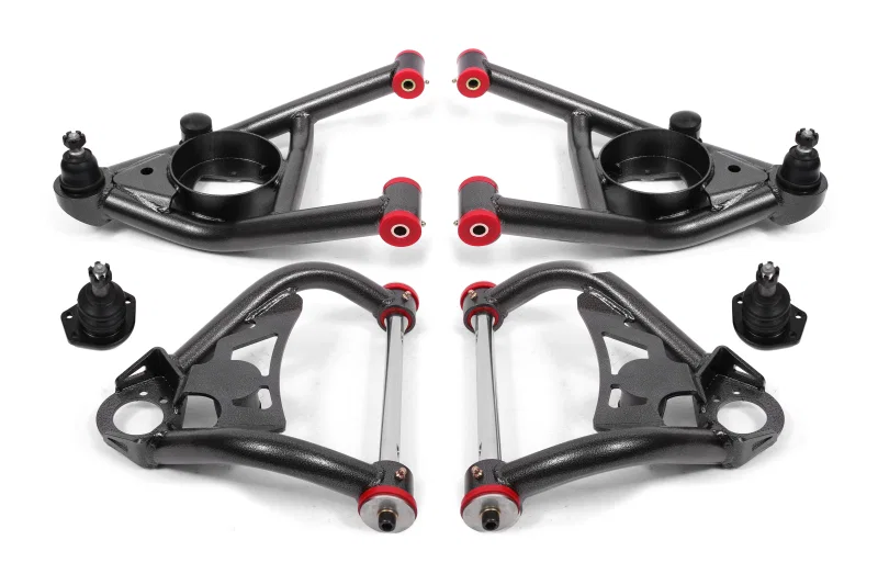 BMR Suspension AA033H, 64-72 A-Body Upper And Lower A-Arm Kit - Black Hammertone