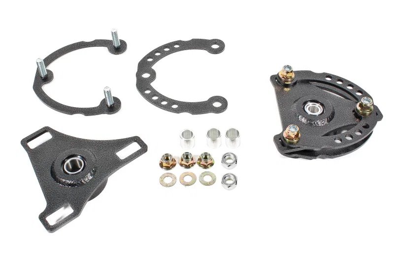BMR Suspension CP001H, 15-17 S550 Mustang Caster Camber Plates - Black Hammertone