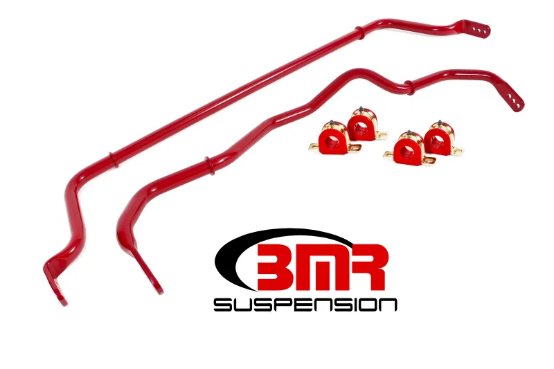 BMR Suspension SB052R, 16-17 6th Gen Camaro Front & Rear Sway Bar Kit w/ Bushings - Red