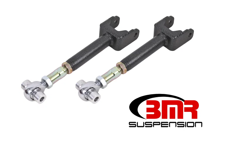 BMR Suspension UTCA044H, 64-67 A-Body Upper Control Arms On-Car Adj. Rod Ends - Black Hammertone